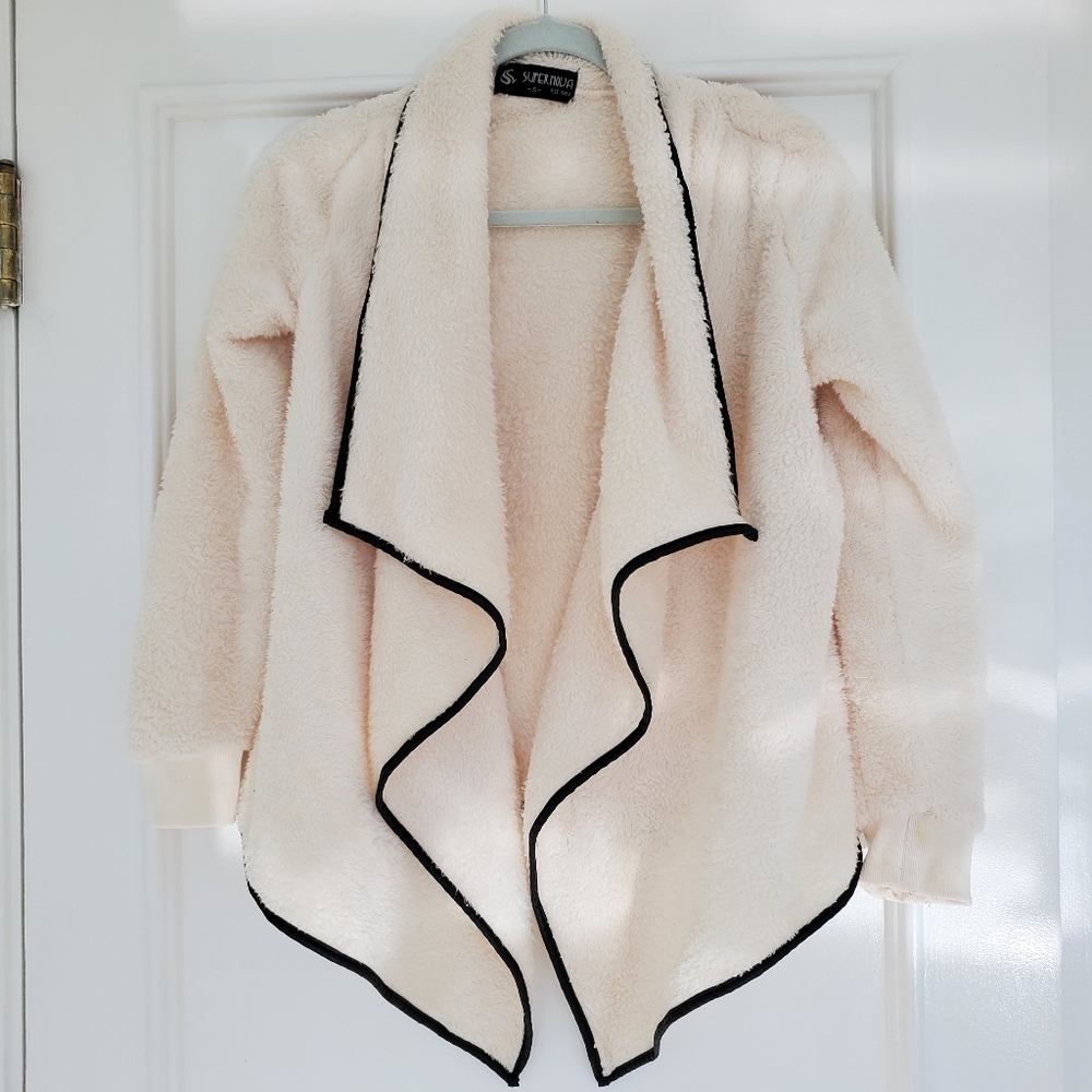 Supernova fluffy cozy white sweater